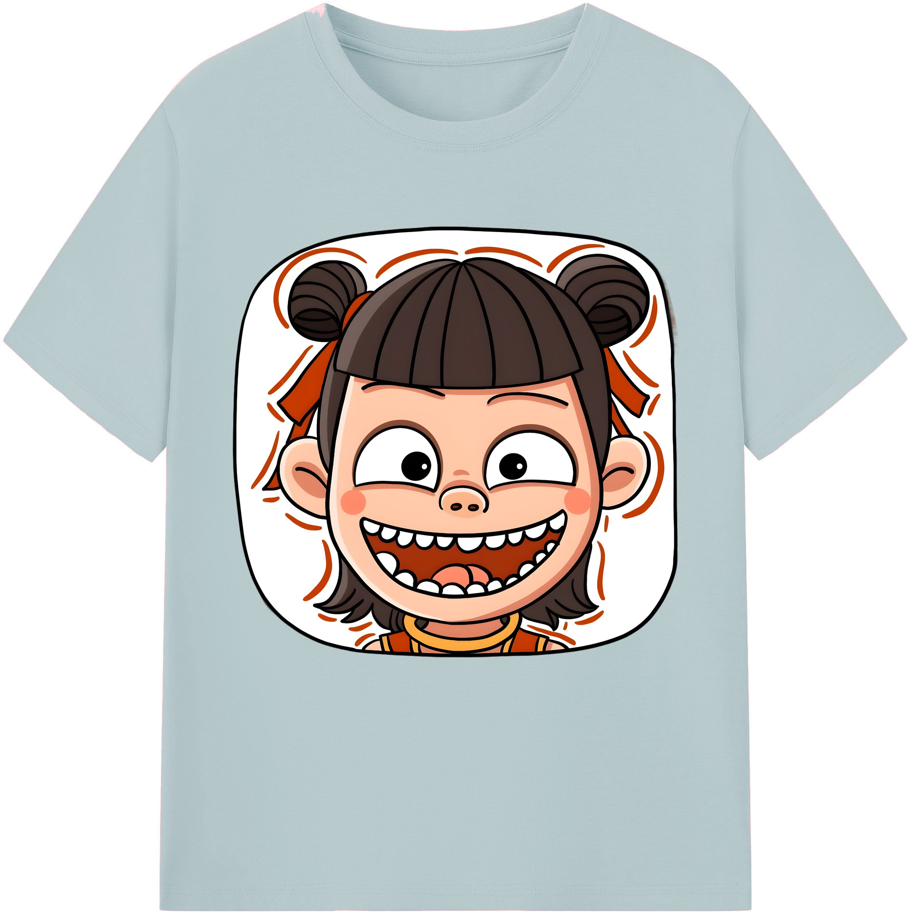 （画像用） Ne Zha 2 ナタ 魔童の大暴れ 綿100％半袖Tシャツ（フロントプリント）